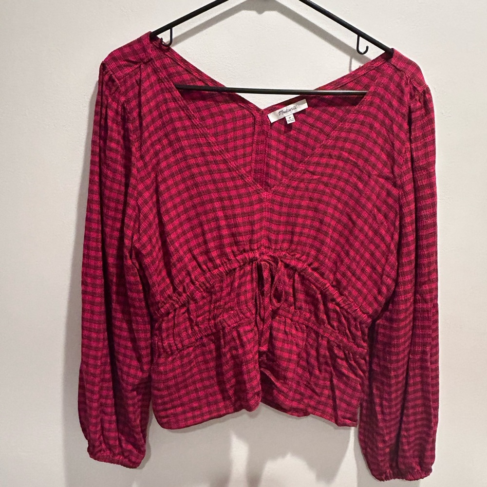 Red Plaid Women's Top
